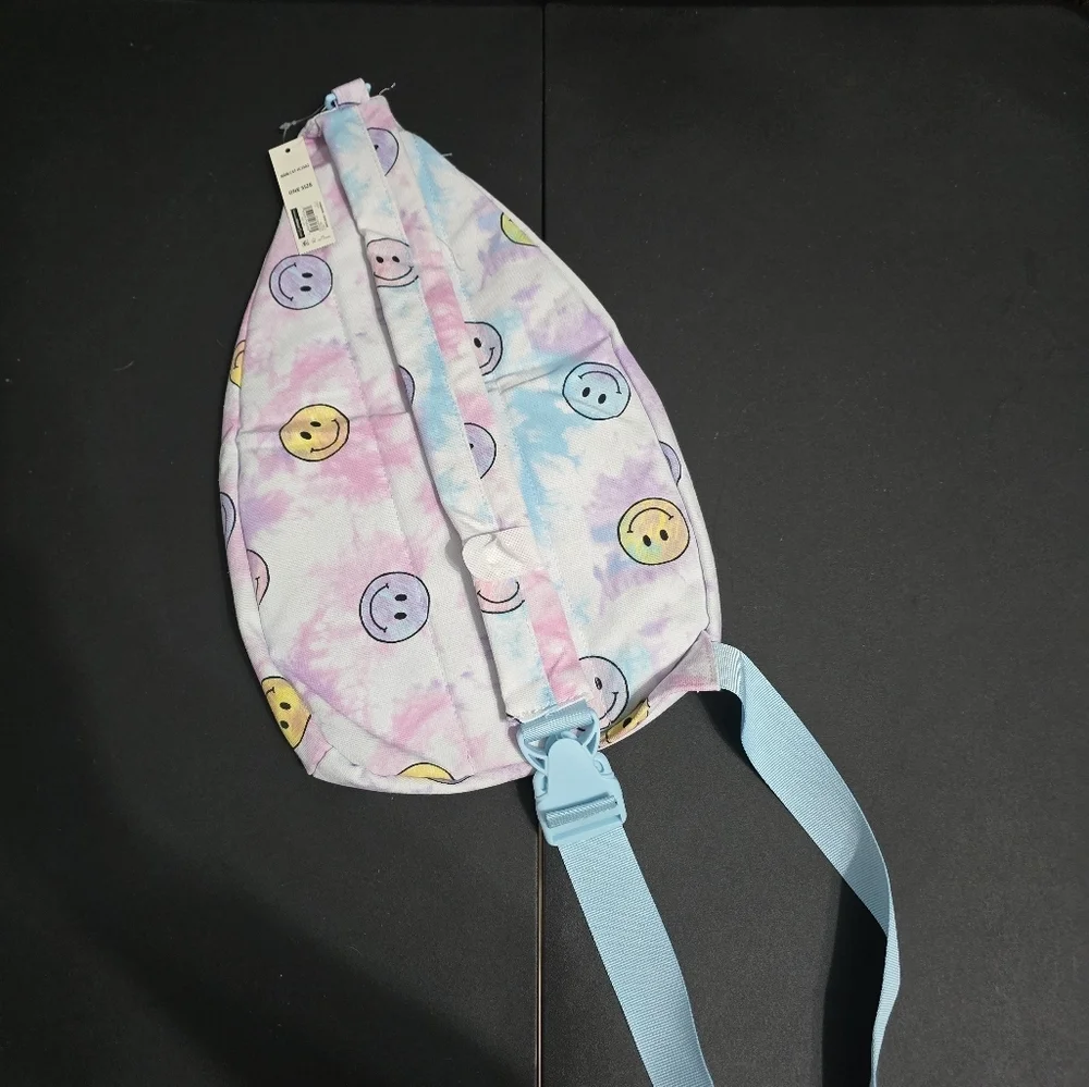 New No Boundaries Smiley Face Tie-Dye Sling Bag